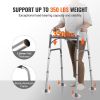 VEVOR Folding Walker Aluminum Mobility Walker Aid with Adjustable Height 350LBS