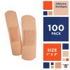 Adhesive Bandages. Pack of 100 Sterile Fabric Bandages 1" x 3" for Wound Protection. Sterile Bandages with Non-Adherent pad. Single use. Individually