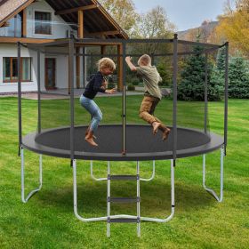 8FT Trampoline With Safety Enclosure Net, Outdoor Trampoline With Heavy Duty Jumping Mat And Spring Cover Padding For Kids And Adults (Option: 8FT)