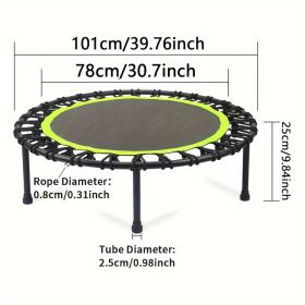 661 Lbs Fitness Trampoline Get In Shape At Home Or In The Garden With Our 40 Inch Mini Exercise Trampoline - Stable And Fun ASTM F381-16 (Color: BLACK)
