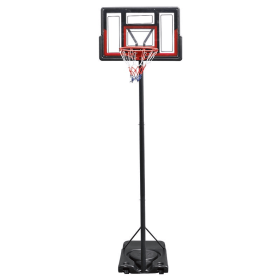 TotheCORE Basketball Stand 5.25-8.53 Ft Adjustable Portable Basketball Hoop & Goal With PC Backplate, Large Base And Wheels (Color: BLACK)