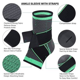 Bandage Knit Ankle Brace (Color: BLACK, size: XL)