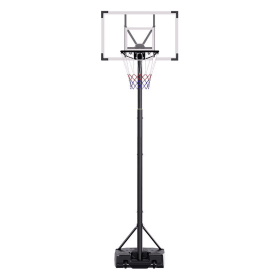 TotheCORE Basketball Stand 4.43-10.00ft Adjustable Portable Basketball Hoop & Goal PC Backplate, Large Base & Wheels (Color: White)