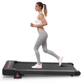 Walking Pad Under Desk Treadmill For Home Office -2.5HP Walking Treadmill 0.5-4MPH 265LBS Capacity Treadmill For Walking Running Remote Control B (Color: BLACK)