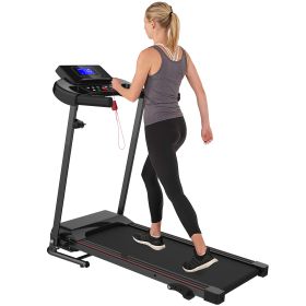 With Tilt Electric Treadmill, Foldable Treadmill Exercise Walking Machine, Suitable For Apartment Home Office Jogging Compact Folding Treadmill, (Color: BLACK)